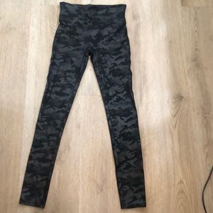 SPANX Faux Leather Camo Leggings